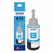 US ORIGINAL EPSON T673 T6732 CYAN PRINTER INK 70ML C For L800 / L805 / L1800
