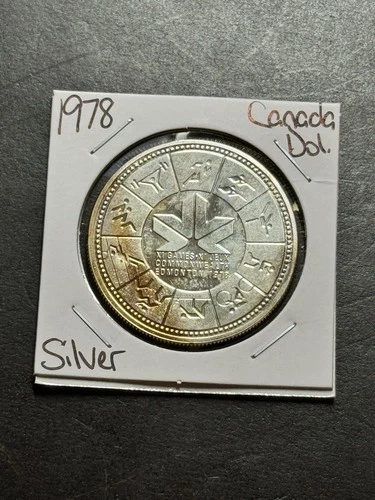 1978 Canada Silver Dollar Large 50% Silver Foreign World $1 Coin (Raw19156)