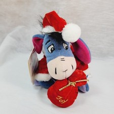 Eeyore Santa Disney Store Christmas Bean Bag Plush 8" New W/Tag Winnie The Pooh
