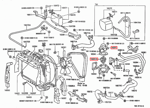 Genuine Dyna 150 LY61 Hilux LN100 3L Thermostat 88 w Top Water Outlet Housing - Picture 11 of 20