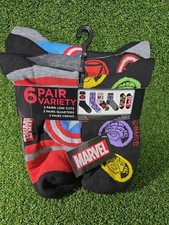 Marvel Mens Socks 6-12 Variety 6 Pack NIP