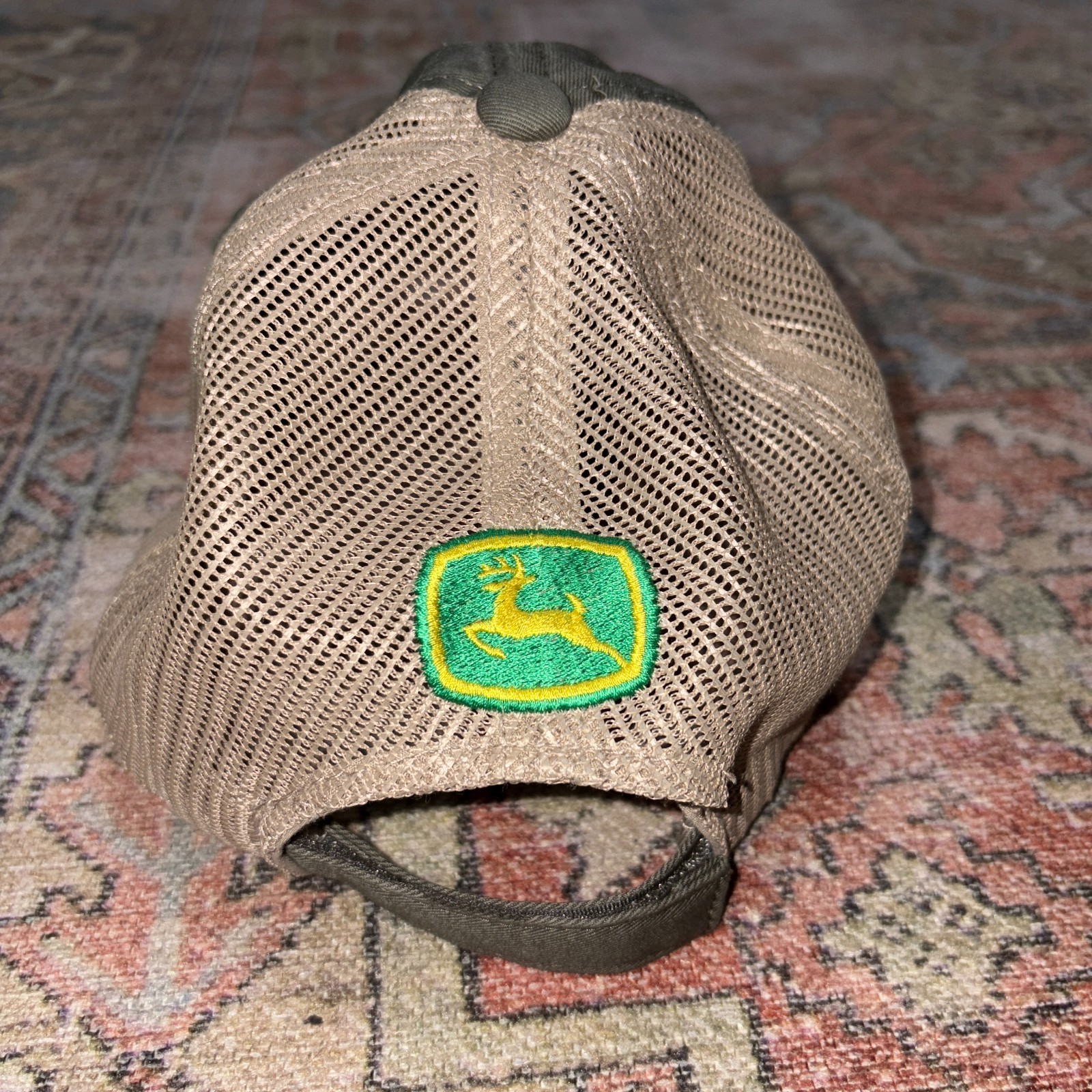 Ag-Pro John Deere Platinum Series Adjustable Trucker Hat Olive Tan OSFA Mesh Men