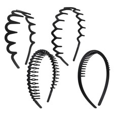 4 PCS Headband with Teeth, Zig Zag Headbands for Women Wavy Headband Black Fashi