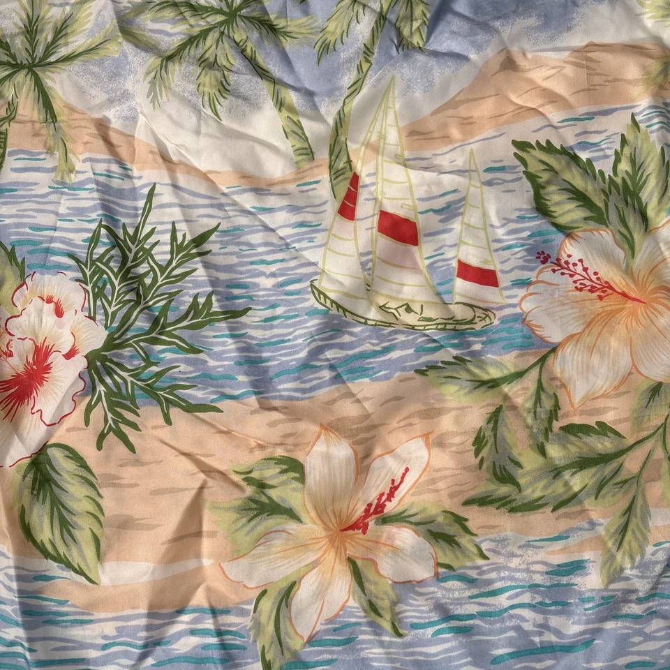 Maxi Falda Pearl Head Bay 100% Seda Estampado Hawaiano Envolvente Floral Multicolor Crucero Foto 2 de 4