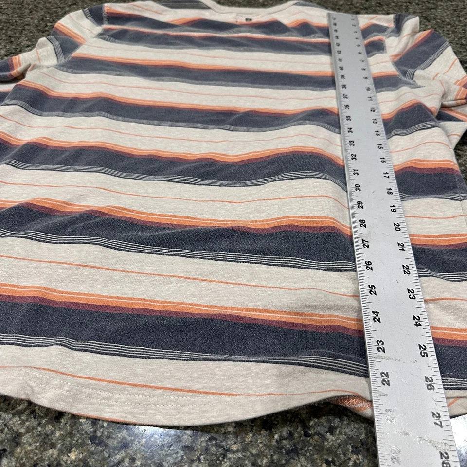 Volcom Long Sleeve Tee Shirt Men XL Striped Beige Orange Red Retro 90s Skater - Image 3 of 4