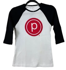 Pure Barre Baseball T-Shirt White/Black,  3/4 Sleeve  Women's XS MSRP:$42 NWT