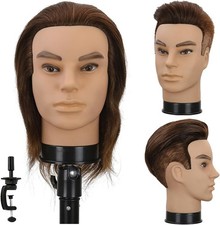 12" Barber Mannequin Head Male 100 Real Hair Mannequin Head with Human Hair