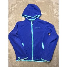 Columbia Fast Trek III Fleece Full Zip Jacket Girls Youth Medium Purple Blue