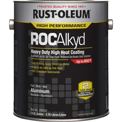 RUST-OLEUM 286507 Heat Resistant Coating,Aluminum,1gal,Can 36ND76