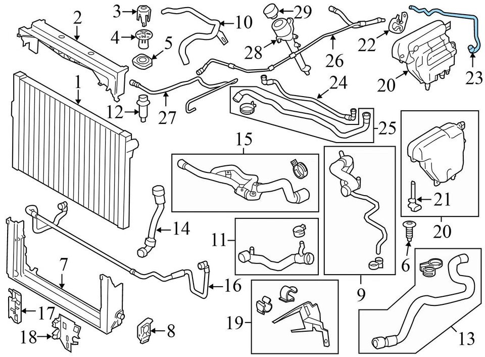 BMW 750LI XDRIVE 2013-2015 4,4 L - Depósito de refrigerante Manguera/Línea 7619711 Foto 3 de 4
