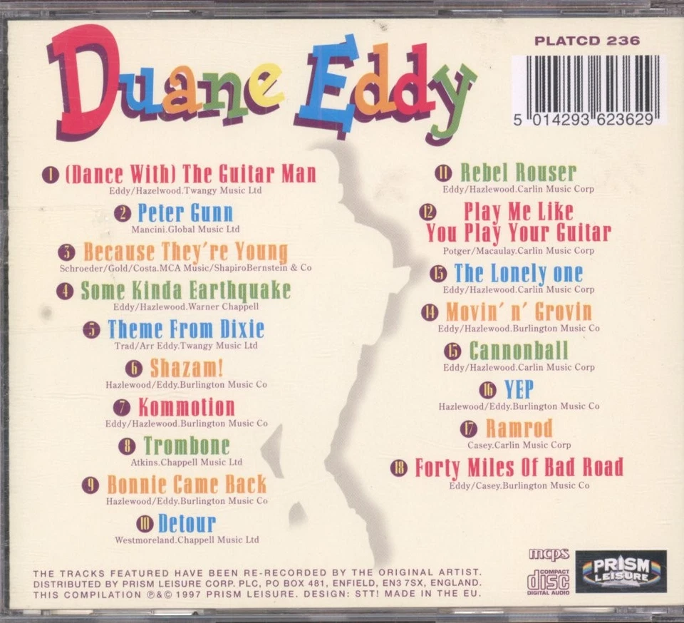 Duane Eddy Dance With the Guitar Man 18 Greatest Hits CD Italy Prism Leisure CD - Bild 2 von 3