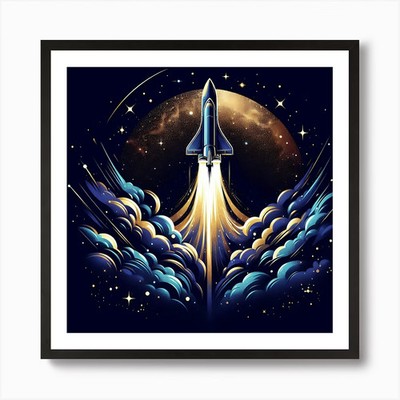 Space Shuttle Launch 1 Art Print Framed Wall Art Poster Canvas Print Picture