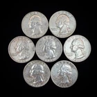 90% Silver $1.75 FV - Washington Quarter Circulated Pre-1965 US Coin - 22-43