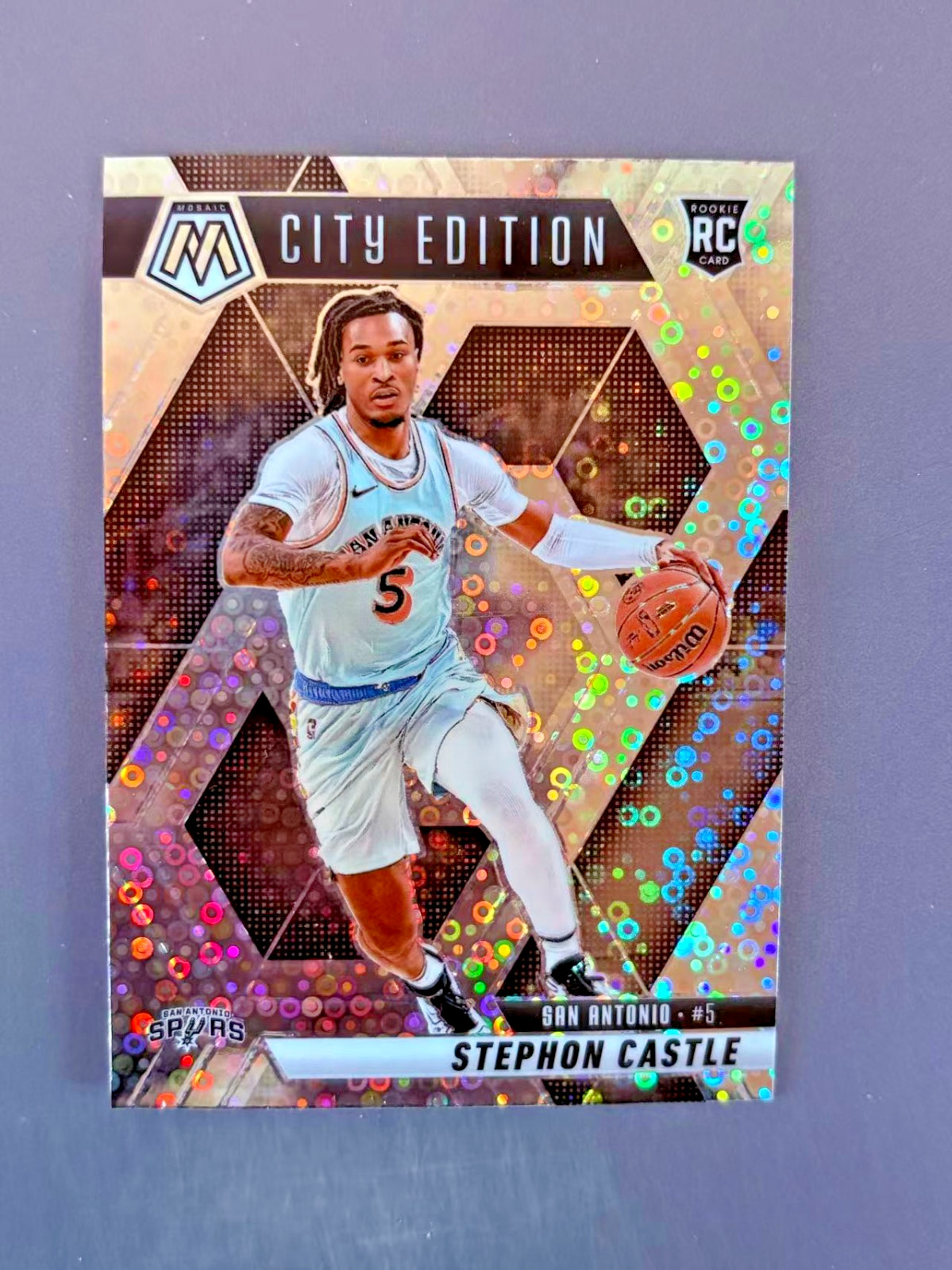 Stephon Castle 2024-25 Panini Mosaic Fast Break Disco Prizm RC #290