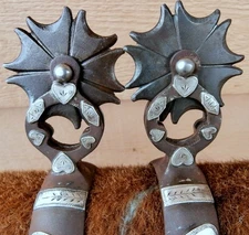 Heart Band Cut Out Shank Fancy Rowels Tim Hunter Cowboy Buckaroo Horse Spurs