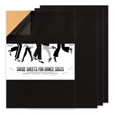 4-Piece Black Self-Adhesive Suede Sheets - Non-Slip Sole Protectors for Dance