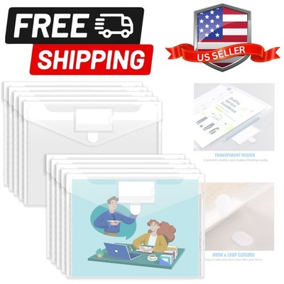 10 Pack Plastic Envelopes File Folders, Clear Folder for Document  Letter A4 ...