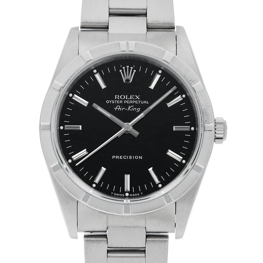 Rolex — ROLEX Air king 14010M black bar N Number second hand mens