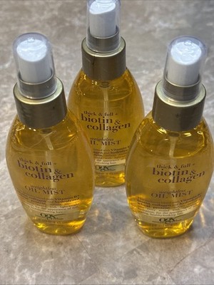 OGX Biotin & Collagen Weightless Oil Mist Thick & Full 4 fl oz NEW 3 Pcs