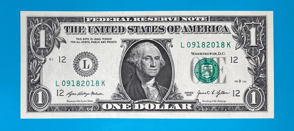 September 18, 2018 (L 09182018 K) BIRTHDAY Note $1 One Dollar Bill *UNC* - Image 2 of 4
