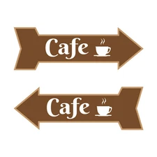 Arrow Shape Cafe 12x4" Wall or Door Sign | Shop & Restaurant Signage
