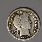 1903 O Barber Dime 10C Cents Coin Silver