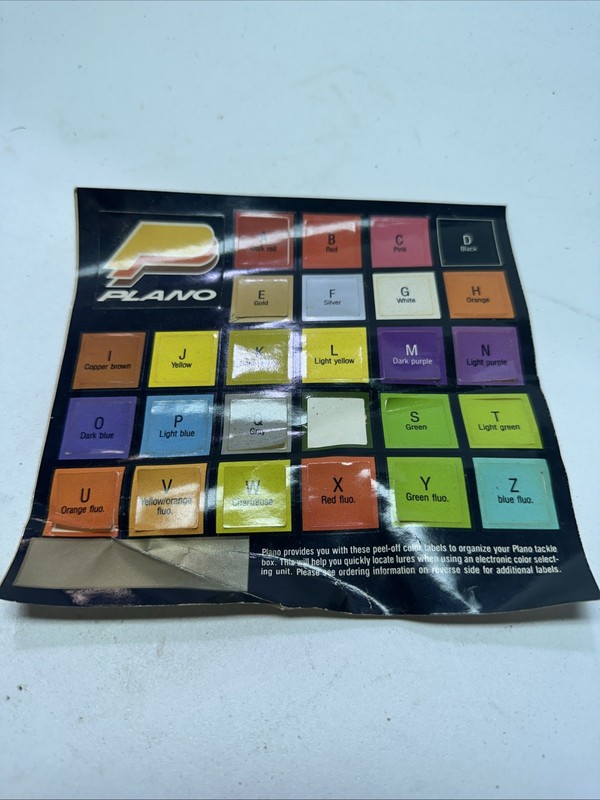 Vintage PLANO Guide Series Tackle Box Labeling Stickers Bait Organizing