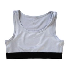 Justice Silver Sports Bra w/Black Elastic sz 10 Girls Youth