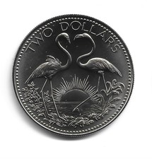 World Coins - Bahamas $2 Dollars 1974 Coin KM# 66 BU UNC From Set