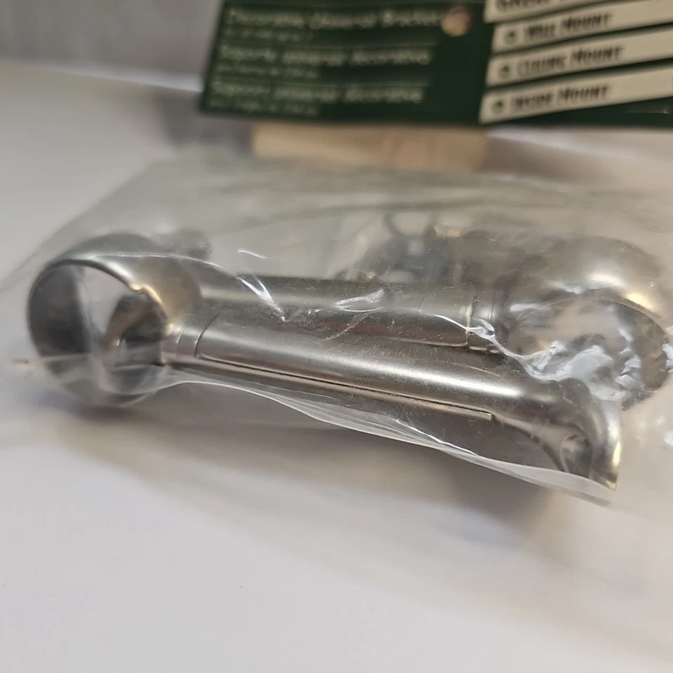 Soporte de varilla de cortina universal Levolor hasta 1" varillas redondas montaje en 3 vías nichel 2ct Foto 3 de 4