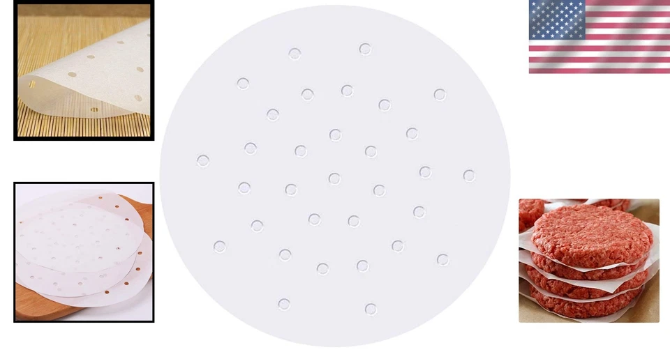 400 hojas de papel antiadherente para hamburguesas - pergamino de cera redondo de 5x5" para prensa de hamburguesas Foto 2 de 4