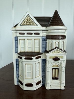 Vintage Otagiri Victorian House Ceramic Cookie Jar  Canister