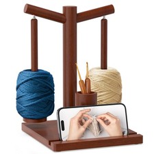 Wooden Yarn Holder for Crocheting and Knitting, Upgraded Magnetic Rotating Ya...