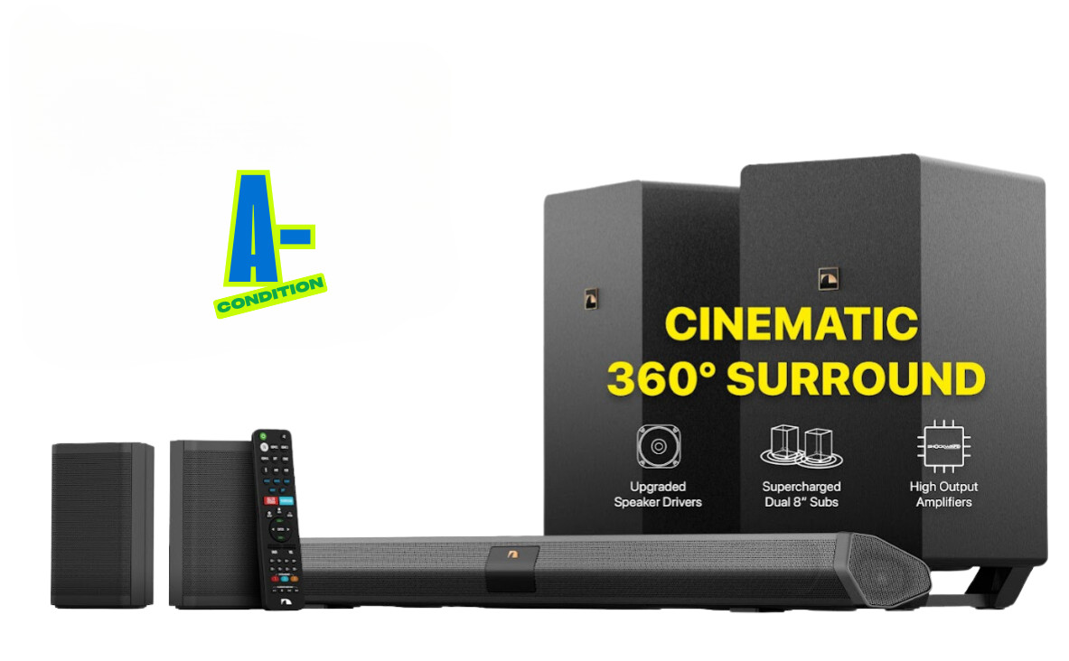 Nakamichi Shockwafe Elite7.2.4 Atmos Soundbar w 2 Wireless 8"Subs+eARC+SSEMax A-