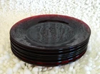 6 Vintage7 & 3/4" Dinner Plates Anchor Hocking Royal Ruby Red Glass
