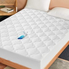 Three Quarter Mattress Pad Waterproof Mattress Protector 48x75 Inch, White