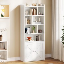 4 stöckiges Bücherregal mit Türen und Schrank freistehendes Bücherregal mit