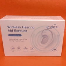 Bluetooth Wireless Rechargeable 16 Channel OTC In Ear Earbud Hearing Aids Pair