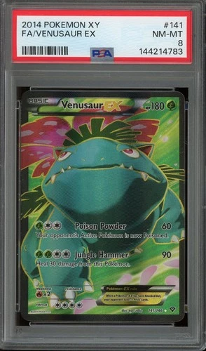 Pokemon TCG XY Base Set #141 Venusaur ex Full Art PSA 8 NM-MT