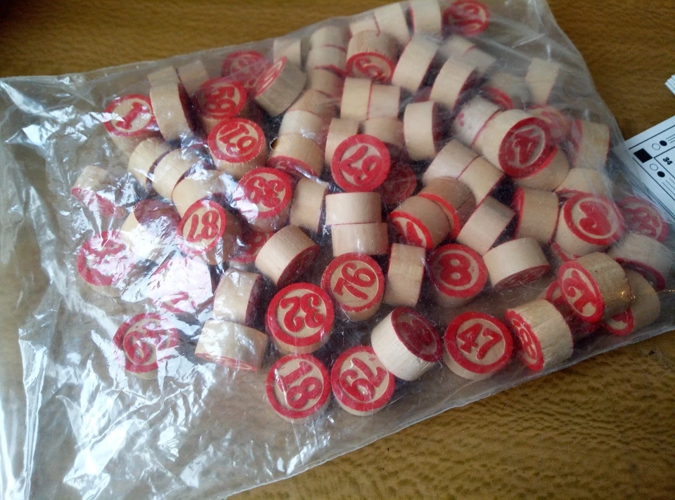 Russian Lotto Bingo Board Game Set Cards Wooden pieces wooden Box лото 48 Cartes - Image 2 of 4