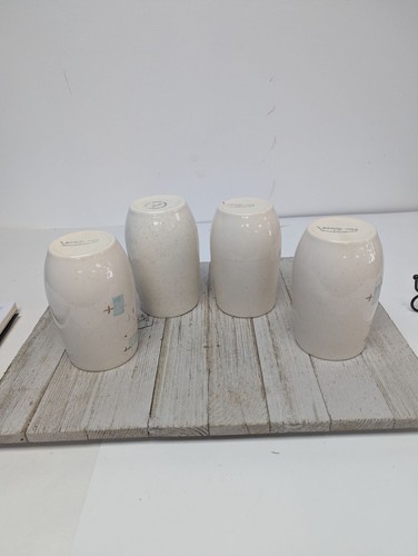 Vintage Set of 4 Vernonware Metlox Heavenly Days 5" Tumblers Cups Glasses MCM - Picture 8 of 12