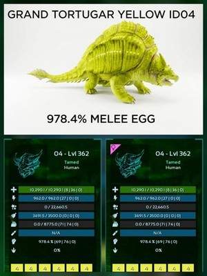 GRAND TORTUGAR Top Stats Egg Pair  Ark Survival Ascended PVE Official Crossplay
