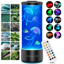 Jellyfish Lamp Bluetooth Speaker,12 White Noise Jelly Fish Table Night Light,...