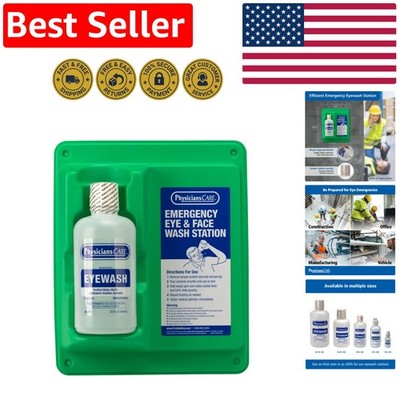 Compact Wall-Mount Eyewash Station with 32 oz Solution - Essential Eye Care Kit