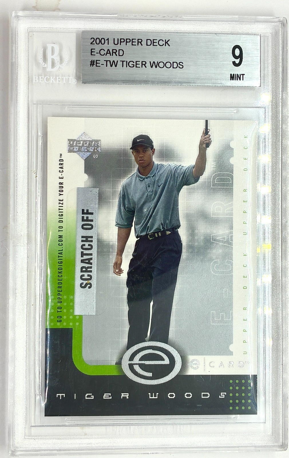 2001 UPPER DECK E-CARD #E-TW TIGER WOODS BGS 9 MINT  HOF