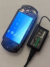 Sony PSP 1001 With Charger & Memory Card - Works - Has Issues - See Description