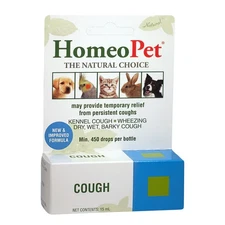 HomeoPet Cough, Cough Supplement for Dogs, Cats, Small Pets - 15mL - Damaged Box