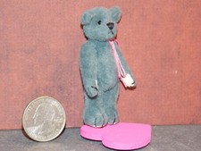 Dollhouse Miniature Jointed Teddy Bear Gray 2.5 inch 1:12 D120 Dollys Gallery