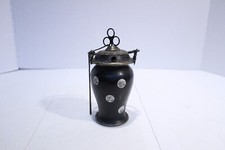 ANTIQUE CHINESE LACQUER PAINTED COPPER WATER PIPE MISSING PIPE STEM