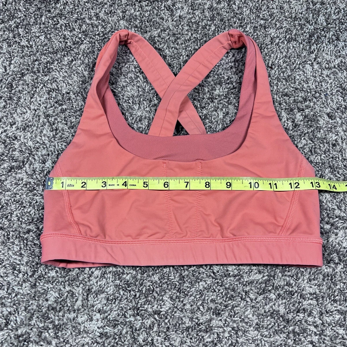 Lululemon Run Stuff Your Bra Longline Peach Size 8